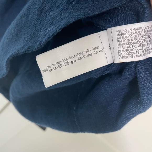 ZARA 100% Linen Draped Blouse INDIGO — ZW COLLECTION, LIMITED EDITION - Picture 10 of 15